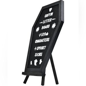 Black Coffin Letter Board with White Characters